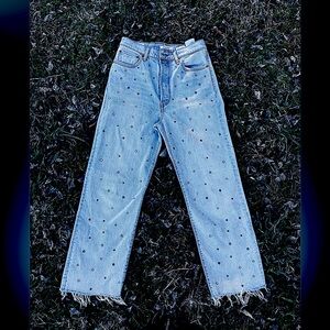 Levi’s Ribcage Straight Rhinestonestones & Studs Jeans 29